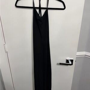 Elegant Black Halter Dress